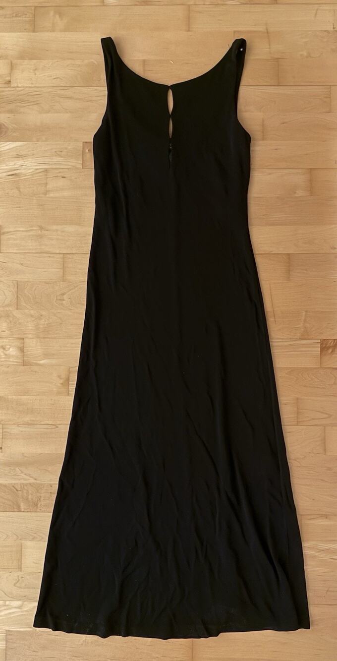 VTG Lauren Ralph Lauren Black Keyhole Midi Sleeveless Dress Y2K M